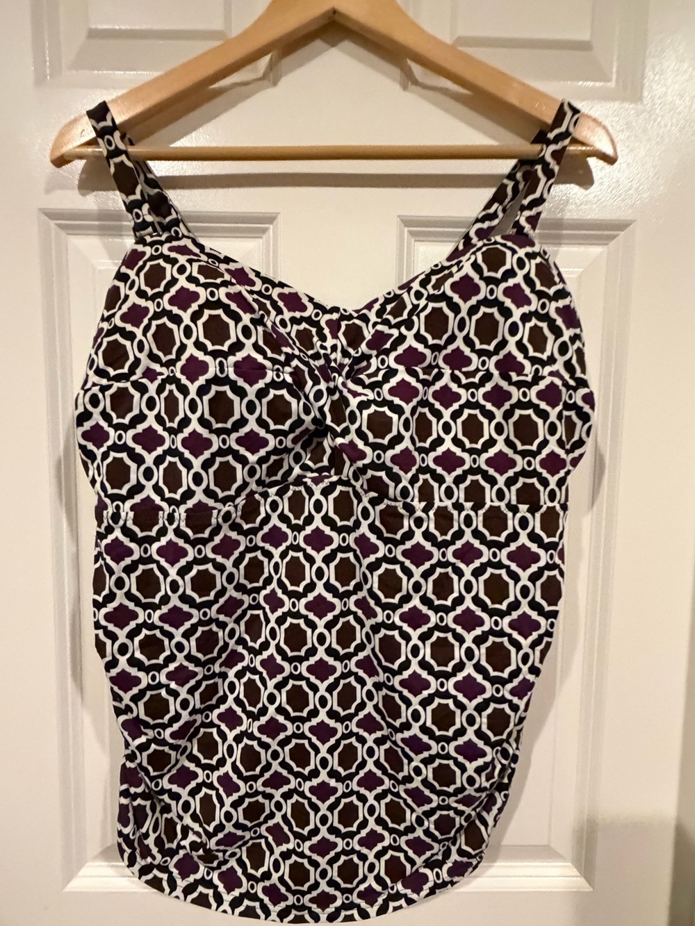 Lands end Patterned Twist-Front Women's Swim Tank Top